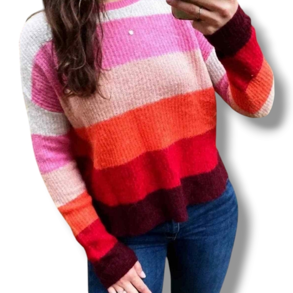 NWT Silverflint Stripe Alpaca Blend Sweater Size XS